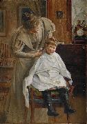 Robert Lundberg, Mother cutting the hair